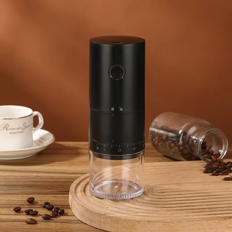 USB Charging Electric Coffee Grinder 1500mAh Conical Coffee Burr Grinder Externally Adjustable Bean Grinding Machine Grinder