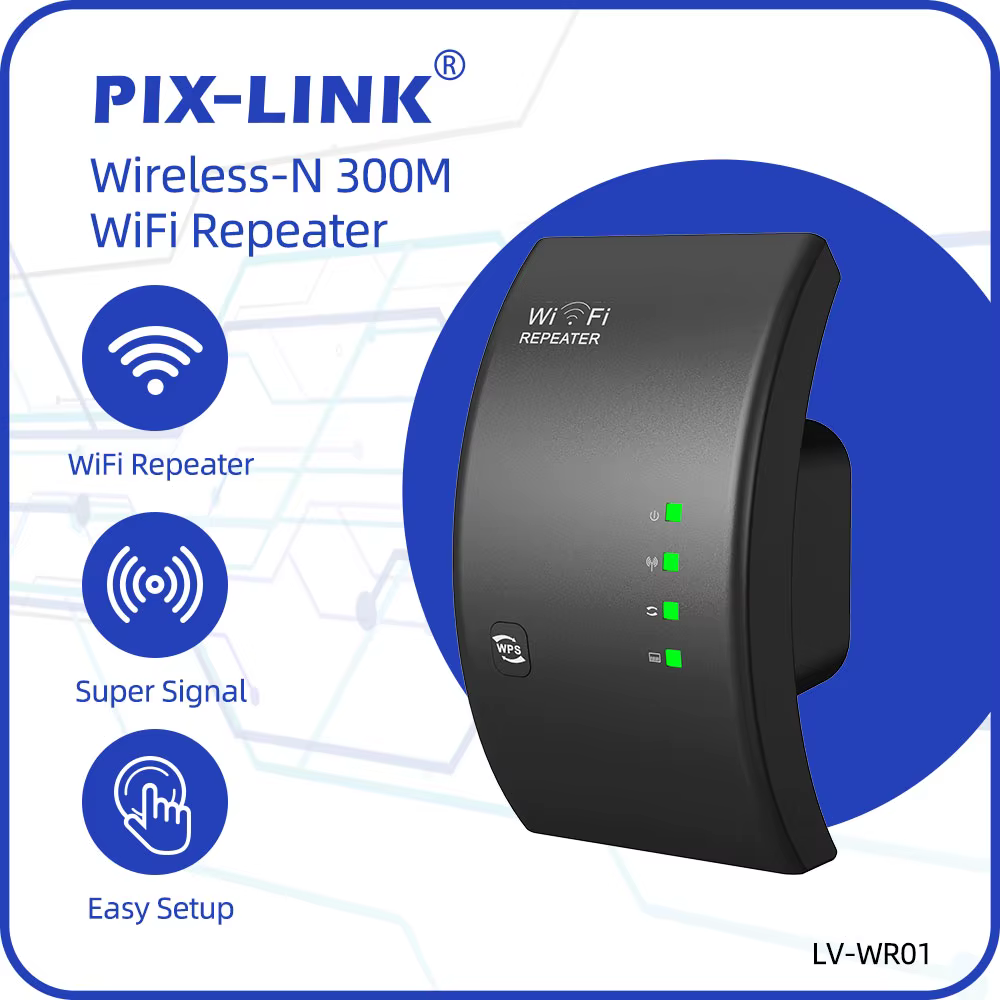 PIX-LINK Wireless WiFi Repeater Wifi Extender Ultraboost Wifi Amplifier Long Range Repiter 300M Wi-Fi Booster Access Point
