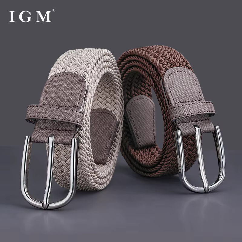 Belt Mens and Womens Golf Belt Summer Woven Leather Casual Sports Elastic Adjustable Waistband