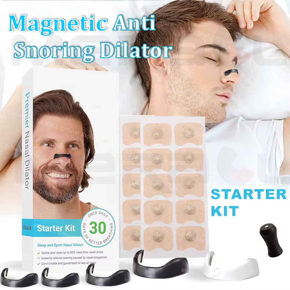 Magnetic Nasal Breathing Nose Dilators Starter Kit Nasal Strips Nasal Clip Anti Snoring Improve Sleeping Aid Preventing Snoring