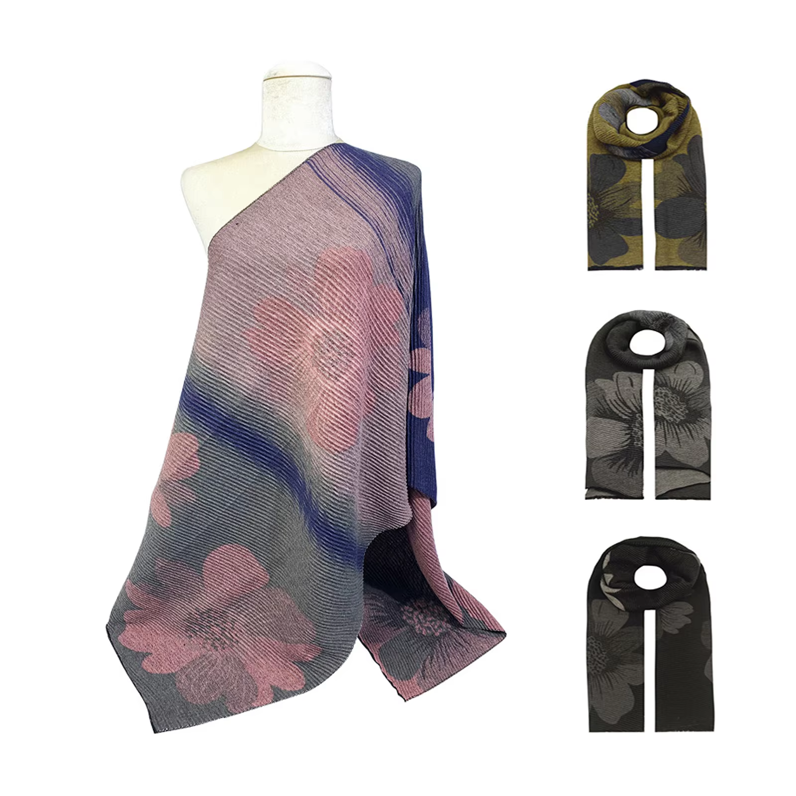 Women Scarf Long Wrap with Paisley Cashew Pattern Winter Warm Check Scarves Shawls Blanket with Tassel Gifts for Ladies Girls