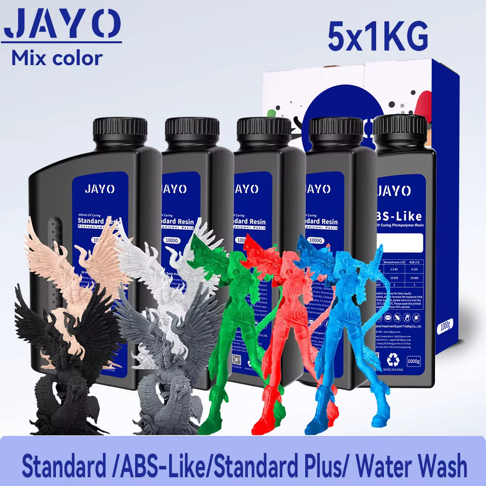 JAYO Standard /ABS-Like/Standard Plus/ Water Wash 3D Printer Resin 395 to 405nm UV Curing 3D Printing Liquid Photopolymer Resin