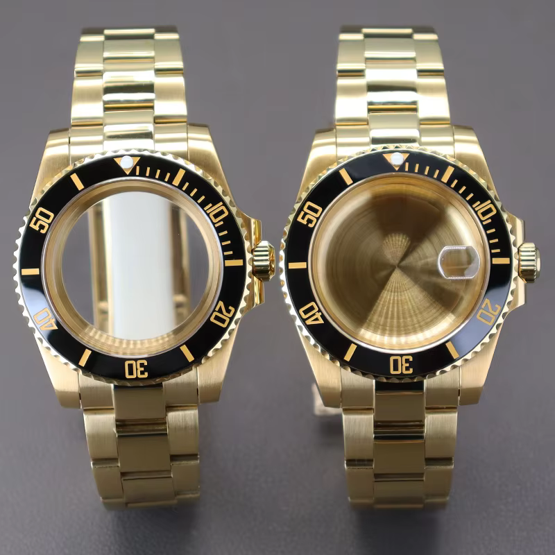 Gold 20mm Stainless Steel Strap 40mm Men'S Watch Case For Seiko Nh35 Nh34/36/38 Eta 2824 Miyota 8215 Movement 28.5mm Submariner