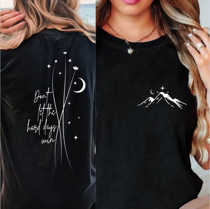 ACOTAR Don't Let The Hard Days Win Night Court T-shirts Women Minimal SJM T Shirt Throne of Glass Velaris Graphic T Shirts Tops