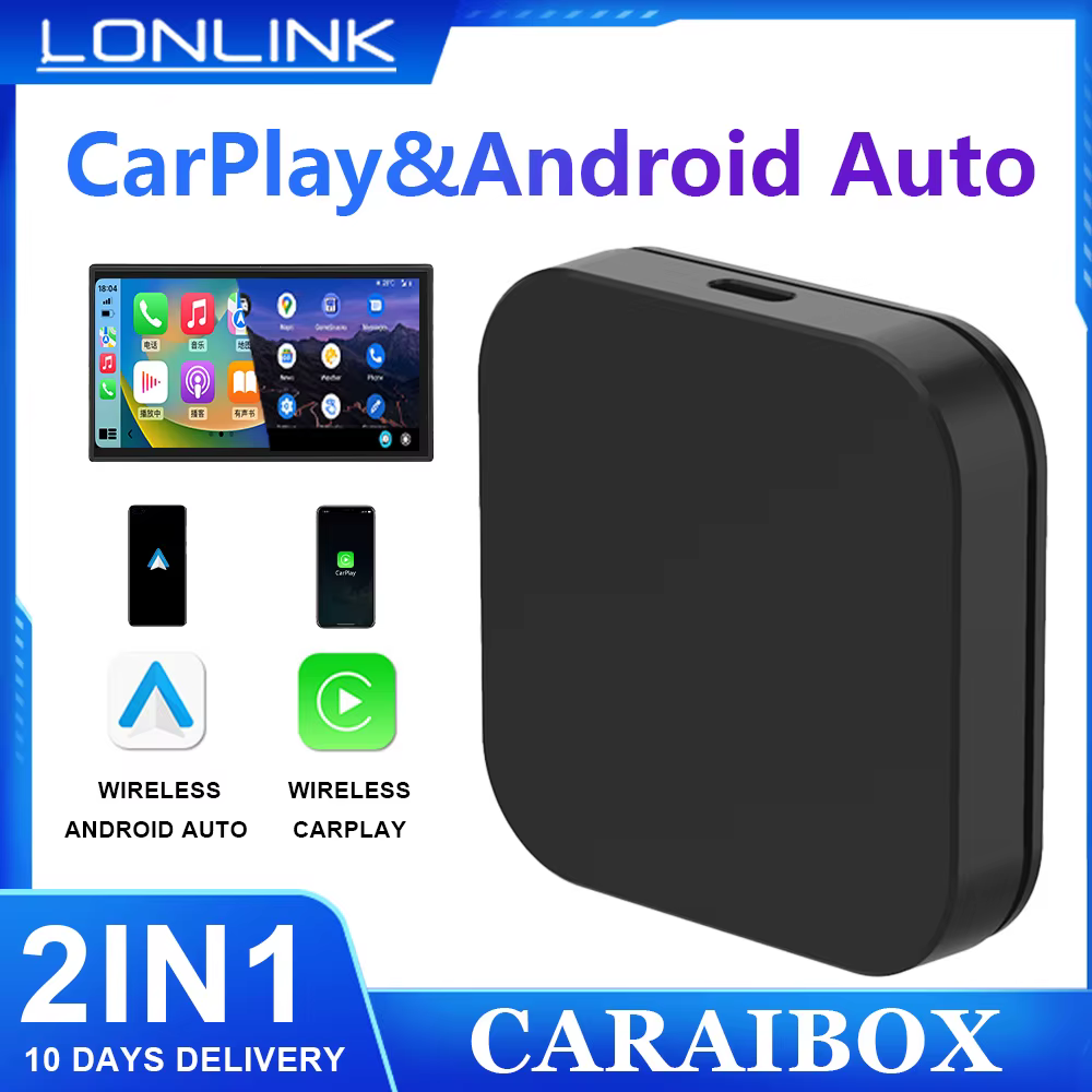 LONLINK Carplay wireless adapter box car machine Android/ Carplay  Wired to Wireless USB Plug and Play Smart Link Automatic