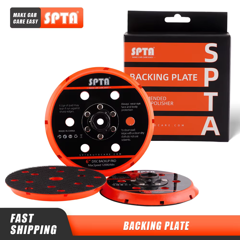 SPTA 5" 6" Sanding Pad Backing Plate for DA Polisher 125mm 150mm Self Adhesive Back Plate with Heat Emission Holes