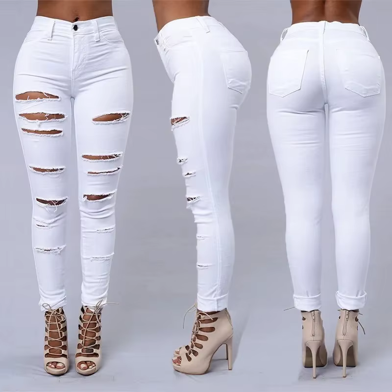 Women's Ripped Tight Sexy Large Size Skinny Pants Jeans for Women