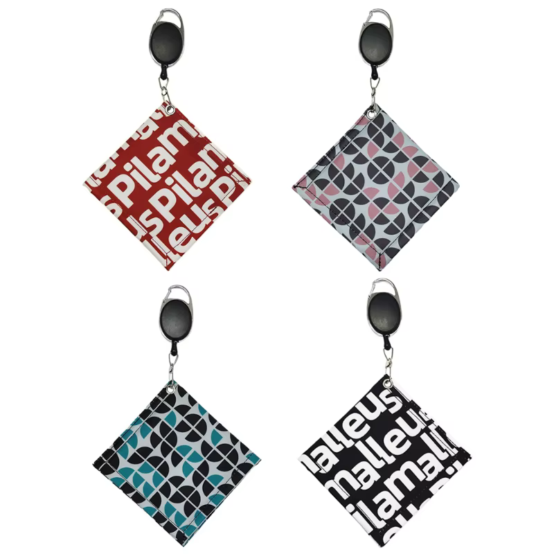 Mini Double-Sided Golf Ball Cleaning Towel with Retractable Hook Square Golf Ball Waterproof Club for Head Wiping Cloth Dropship