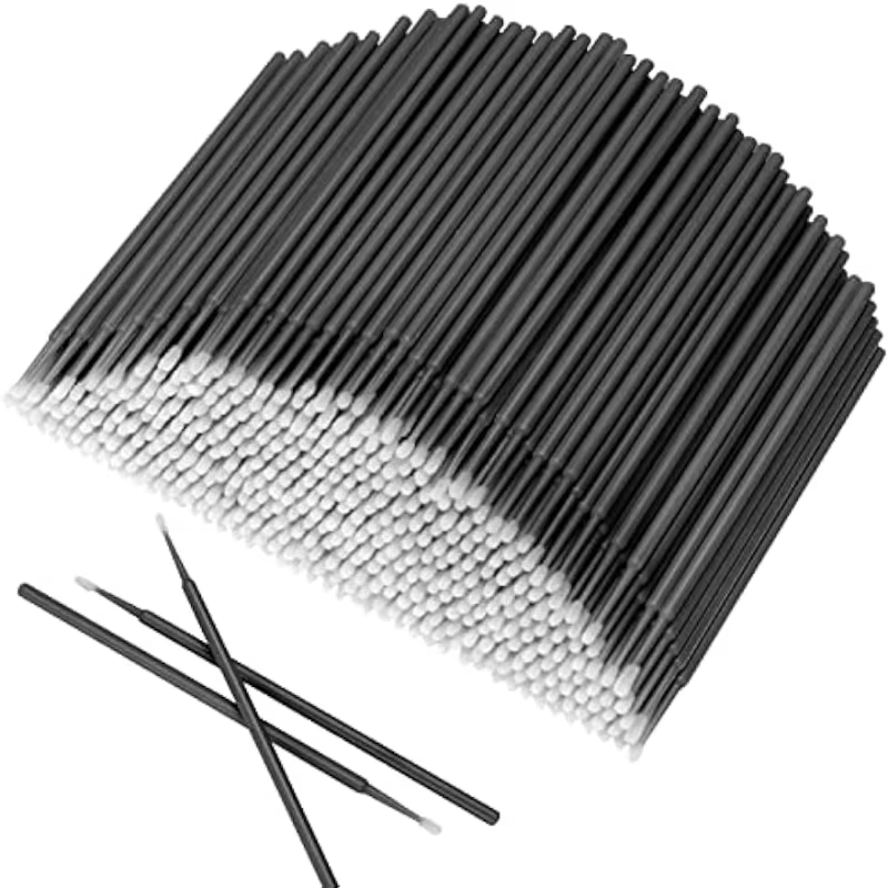 CNKESS 500pcs Disposable Micro Eyelash Brush Heads  Expanded Personal Eyelash Brush Heads  Multi-purpose Micro Brush Heads