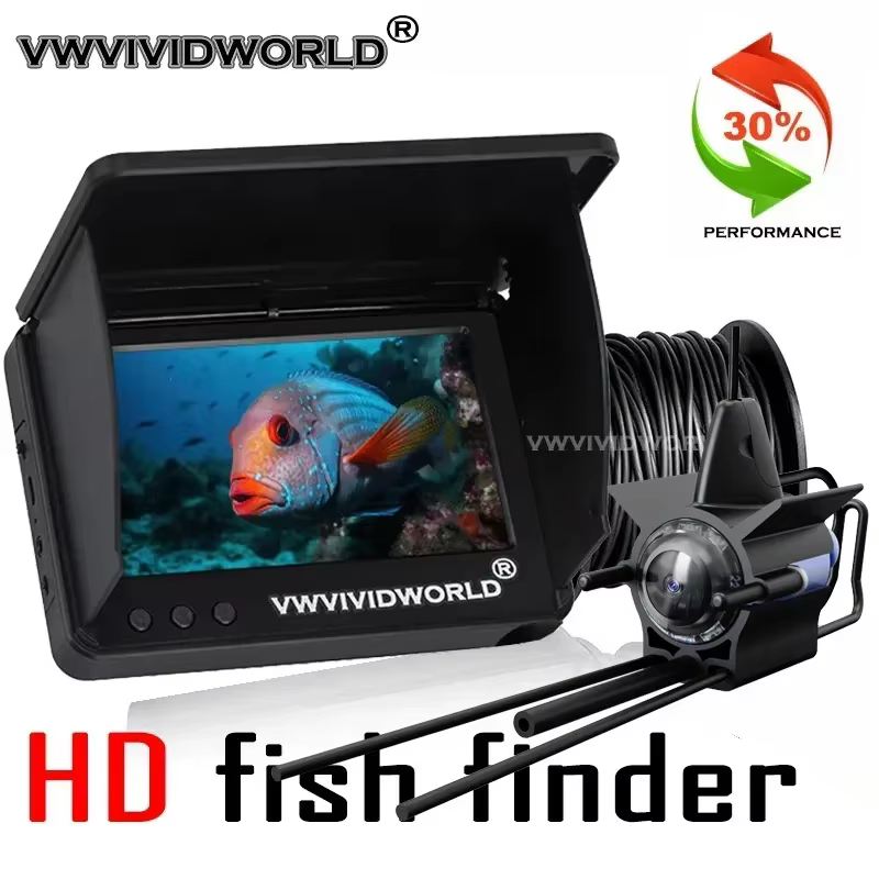 Night Vision Fish Finder,Underwater 220° HD/UHD Fishing  Camera,5.0/4.3 inch IPS LCD Display,Long Endurance ,Fishing Tools