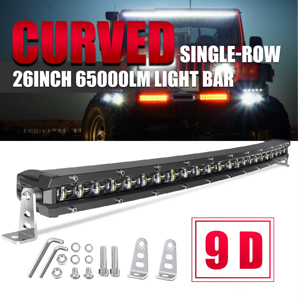 HAOLIDE Car LED Bar 20 26 32 38 44 50 INCH Curved 12V 24V Off Road Led Bar 6500K Combo Beam For ATV UTV 4x4 Trailer Truck Boat