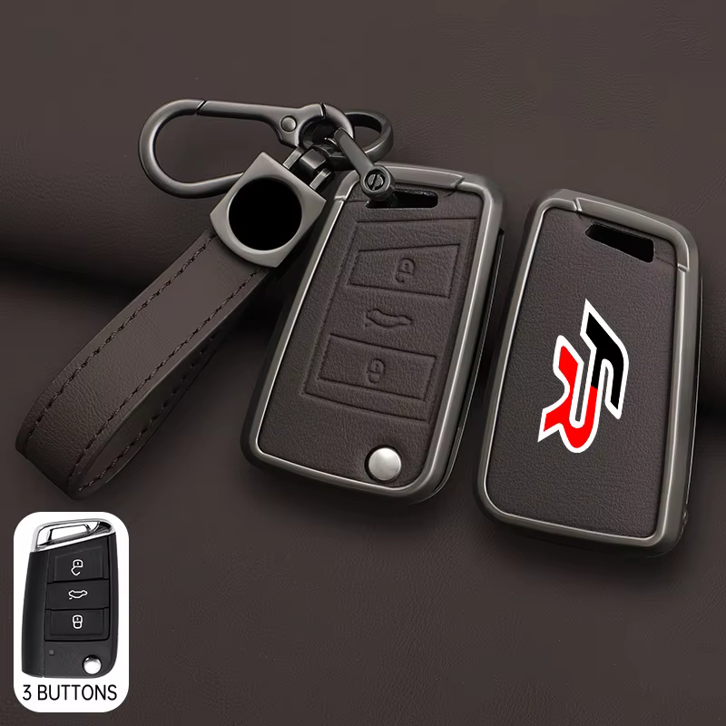 Zinc Alloy Leather Car Key Case Cover Key Bag Shell Holder Full Protection For SEAT FR Ateca Leon FR2 Ibiza Keychain Accessories