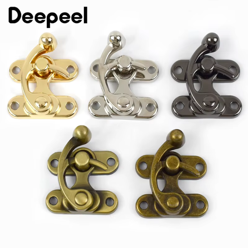 5pcs Deepeel 45X37mm Metal Handbag PadLock Hasp Clasp Retro Gift Box Casting Lock Buckle DIY Luggage Replacement Accessories