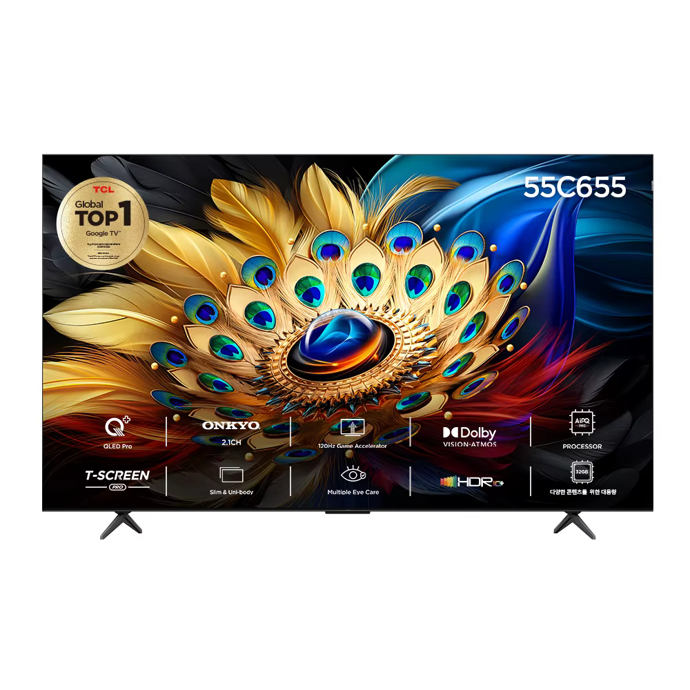TCL 4K QLED Android 12 TV, 140cm(55 inch), 55C655, door-to-door installation