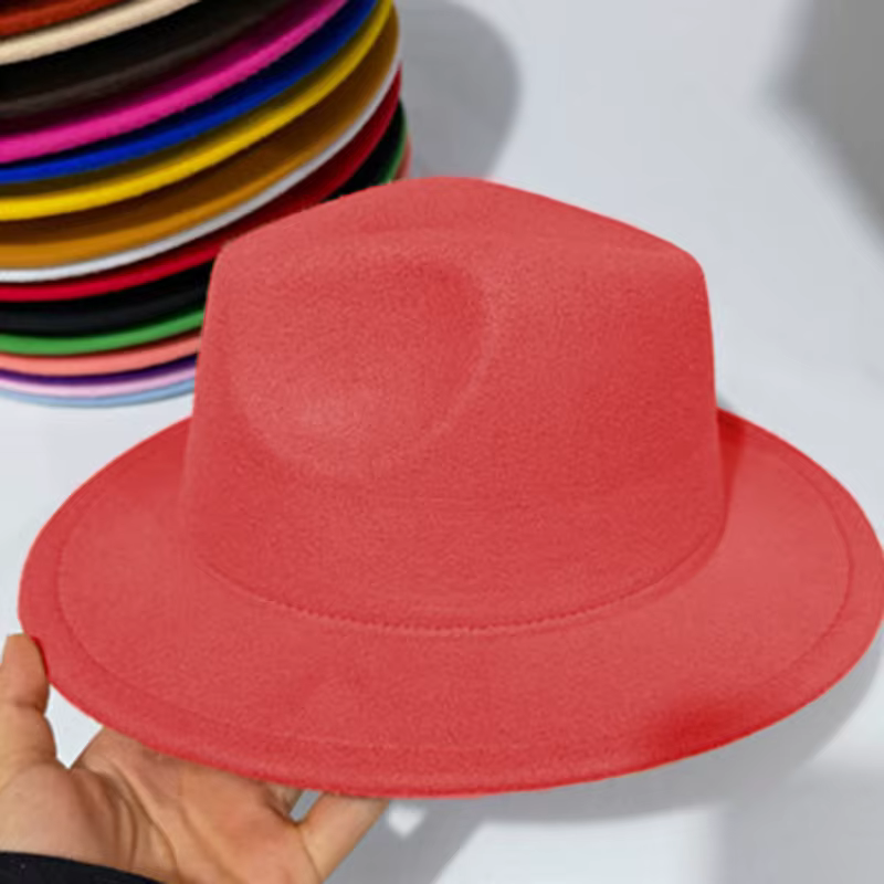 Children s Classic Wide Brim Fedora Hat in Solid Color Stylish Jazz Panama Dress Hat for Boys and Girls Kids Clothing