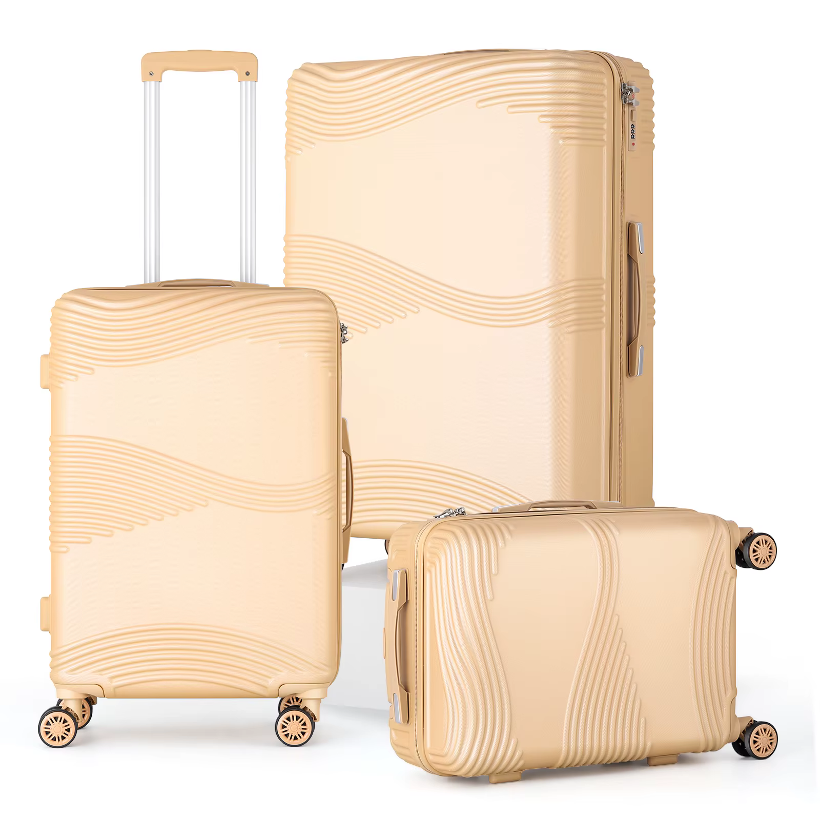 3PCS Luggage Set 20/24/28" Travel ABS+PC Hardside Spinner Wheels Suitcase  with TSA Lock