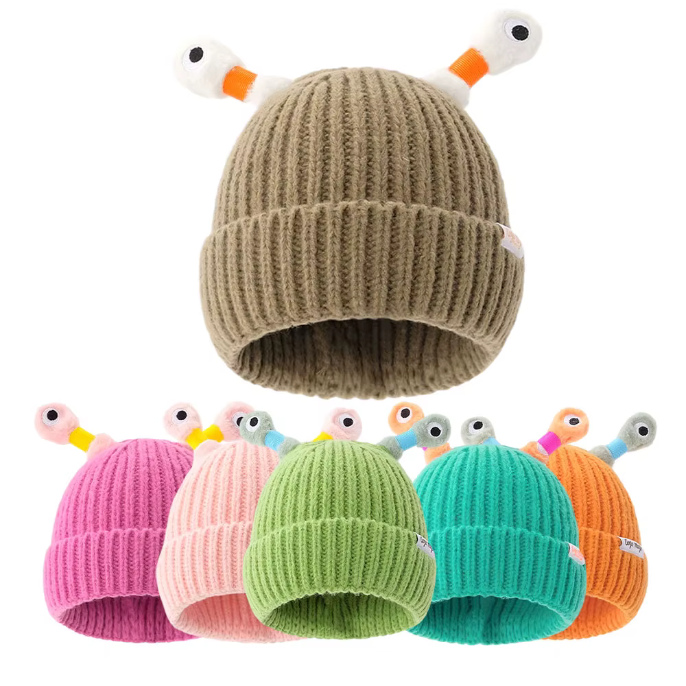 Funny Luminous Ear Warm Knit Hat Fashionable Brimless Hat Male Winter Warm Beanies for Kids Adult Unisex Beanie Street Hat Gifts