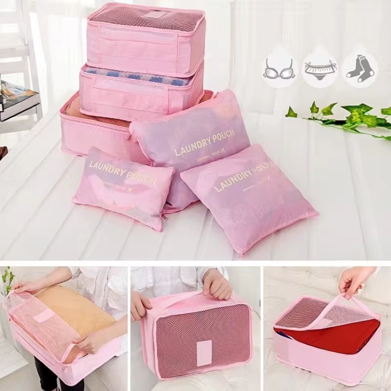 Kit 6 Bolsa De Armazenamento De Bagagem/Organizador De Mala