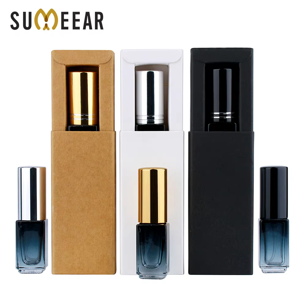 Wholesale 3ml Refillable Thick Square Glass Perfume Bottle With Box Portable Sprayer Pump Bottles Empty Container