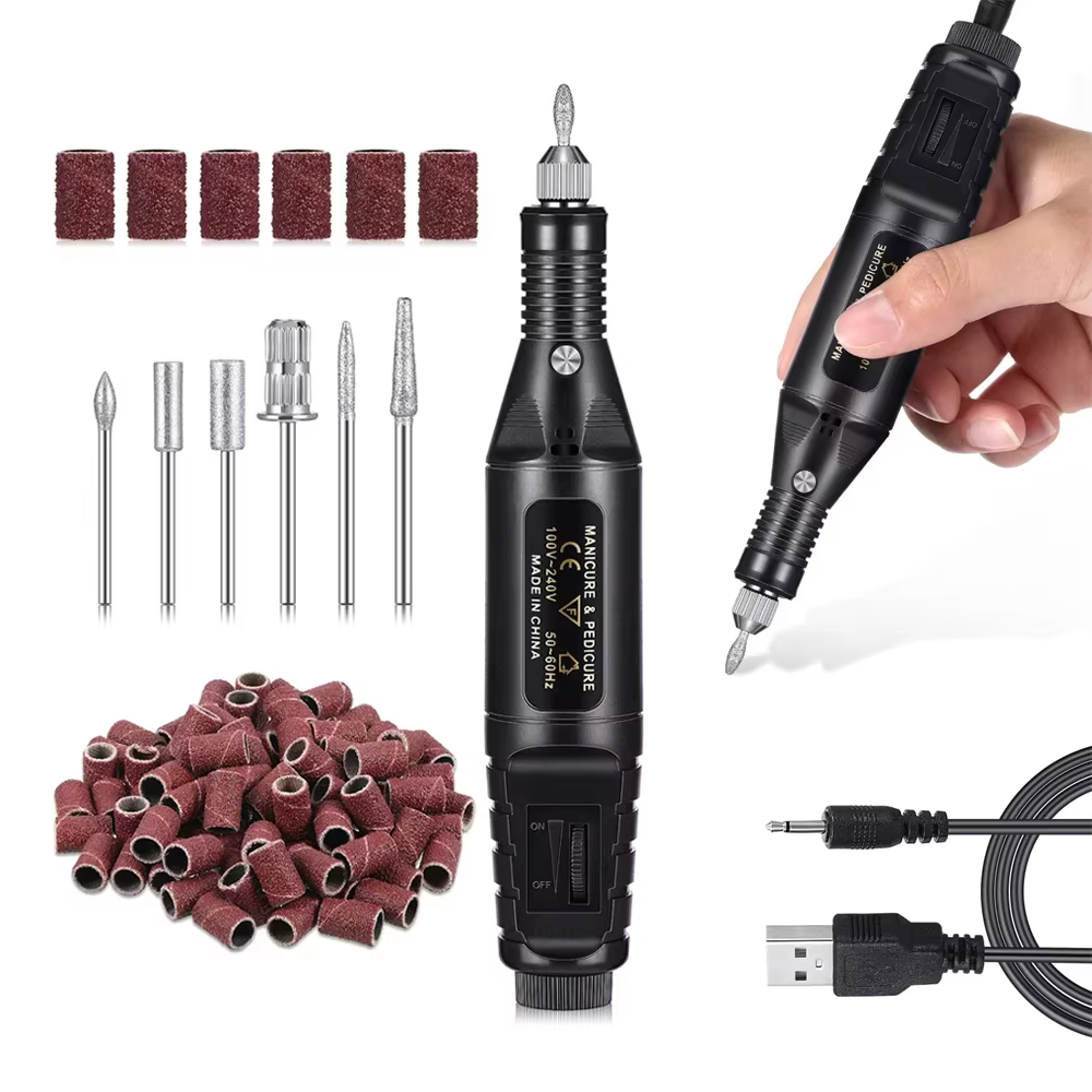 LULAA Simplified Electric Nail Sander Pedicure Manicure Tools Professional Nail Drill Machine Low Noise Cutters Nail File Kit