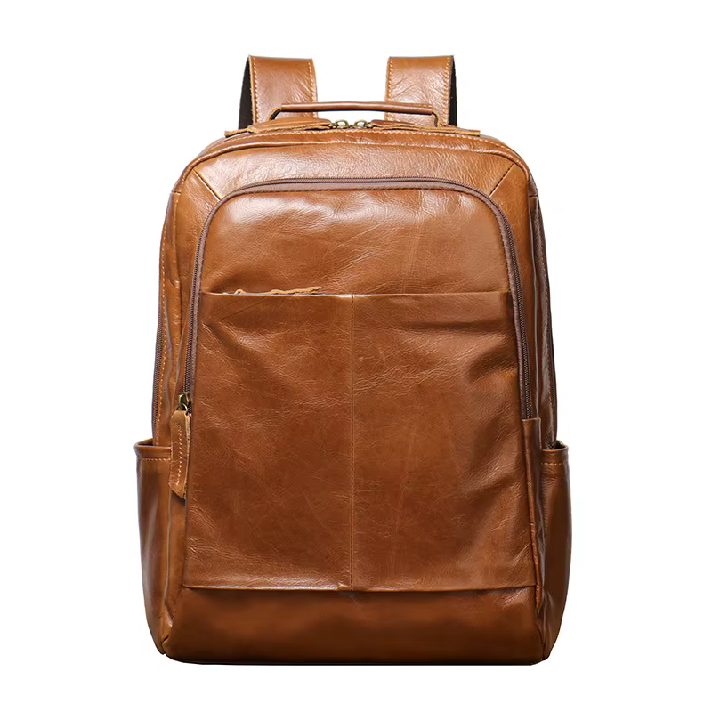 Nesitu High Quality A4 Vintage Brown Black Top Grain Genuine Leather 14'' Laptop Women Men's Backpack Cowhide Travel Bags M1037