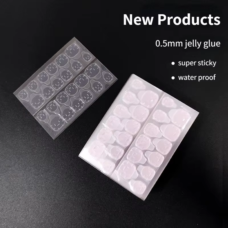 Wearing Nail Manicure Special Super Sticky Pink Jelly Glue Waterproof Back Glue Sticker Transparent Invisible Double-sided Gel