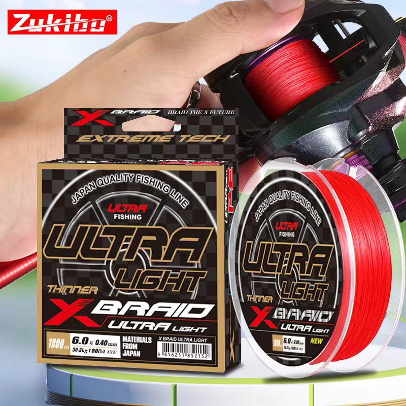 ZUKIBO ULTRA LIGHT Japan 8 Strands Red Braided Fishing Line The Best Multifilament PE Line Never Fade Saltwater Fishing Line