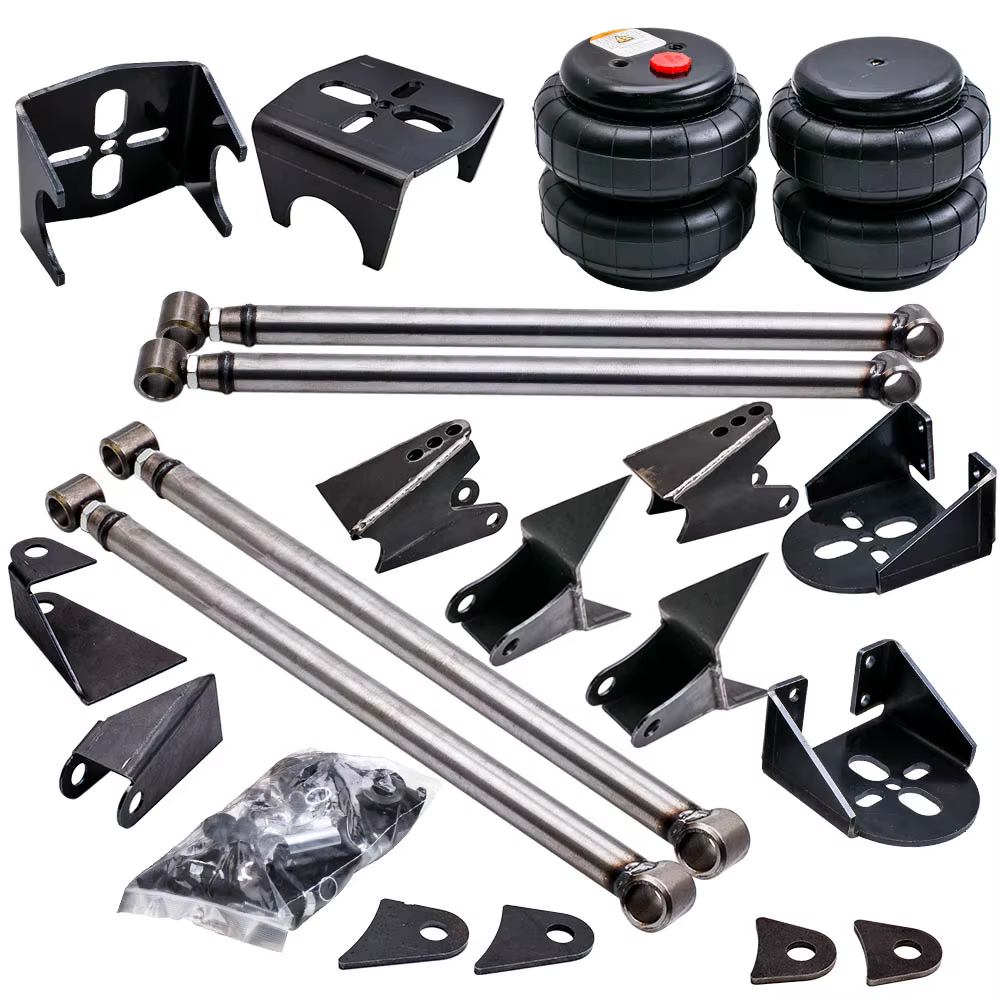 Universal Rear Triangulated 4 Link Kit Brackets 2500 1/2"npt Air Suspension Bags