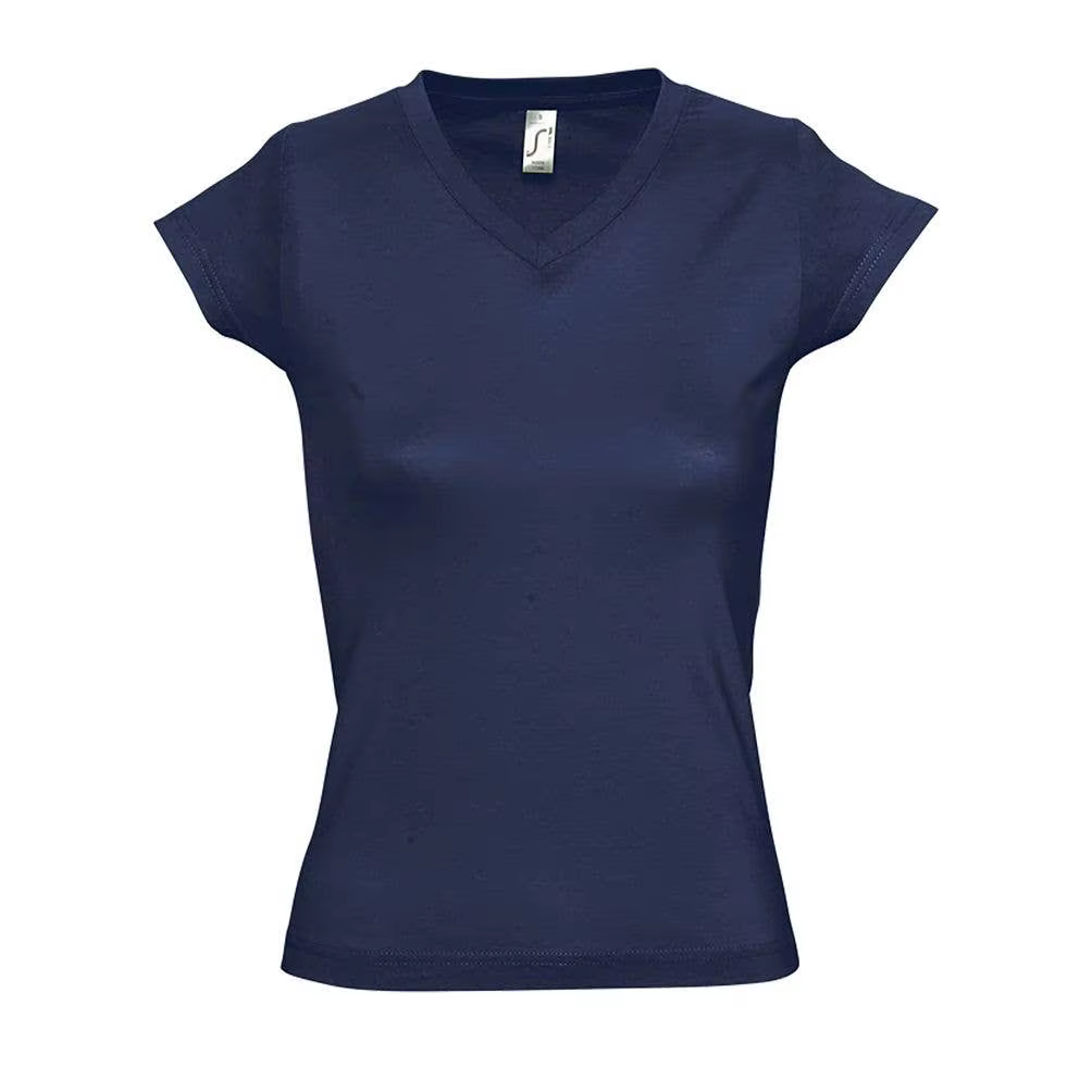MARNAULA.MOON. V-neck women's T-shirt. Size = XXL,COLOR = French Marine