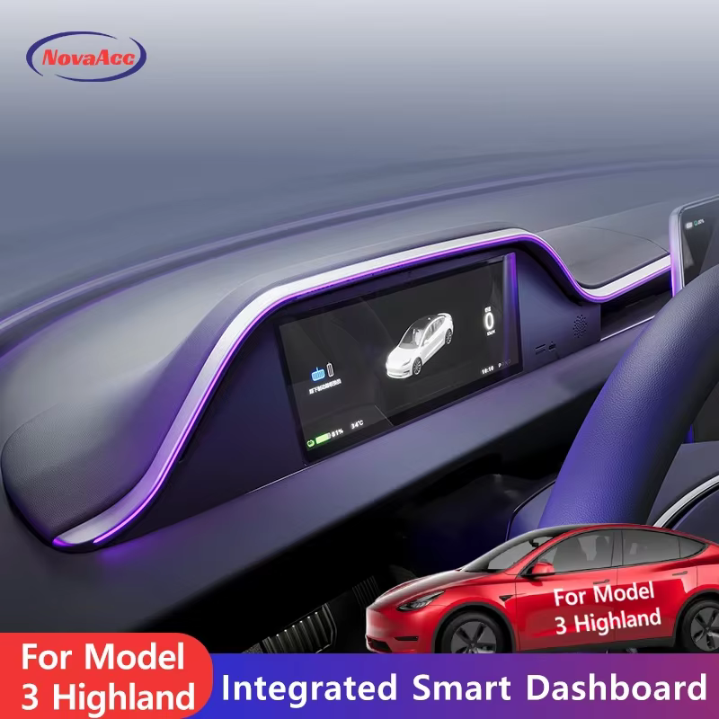 For Tesla Model 3 2024 Highland 8.9inch Integrated Dashboard Display Screen Digital Instrument Cluster With Camera Accessories