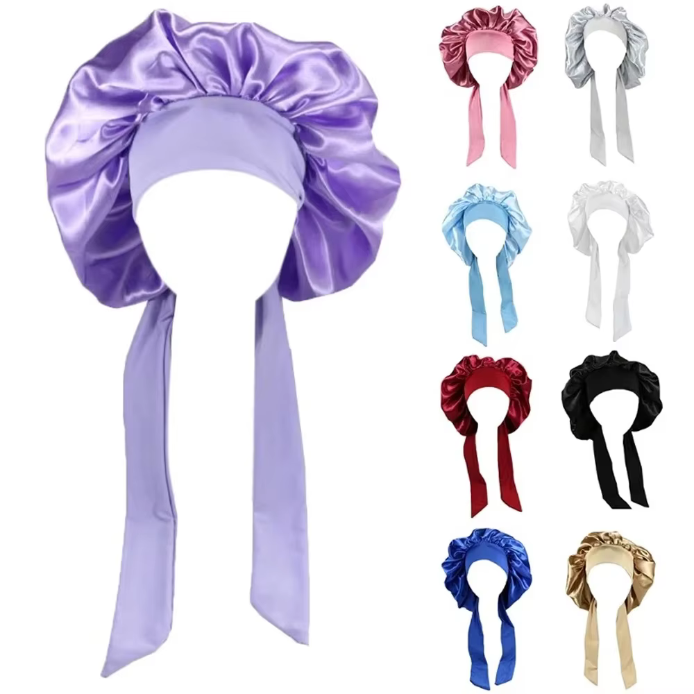 Satin Hair Cap Sleeping Unseen Flat Icated Silkhead Round Hair Care Women's Hats