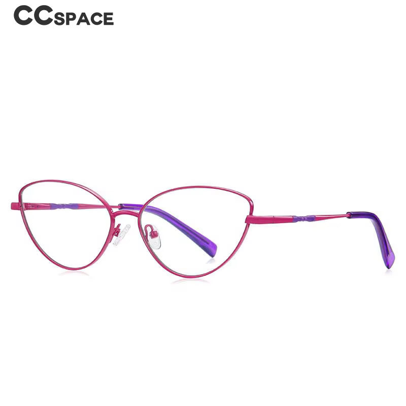 55108 Women's Cat's Eye Glasses Metal Spring Hinge Anti Blue Light Optical Glasses Frames Purple Fashion Computer Eyeglasses