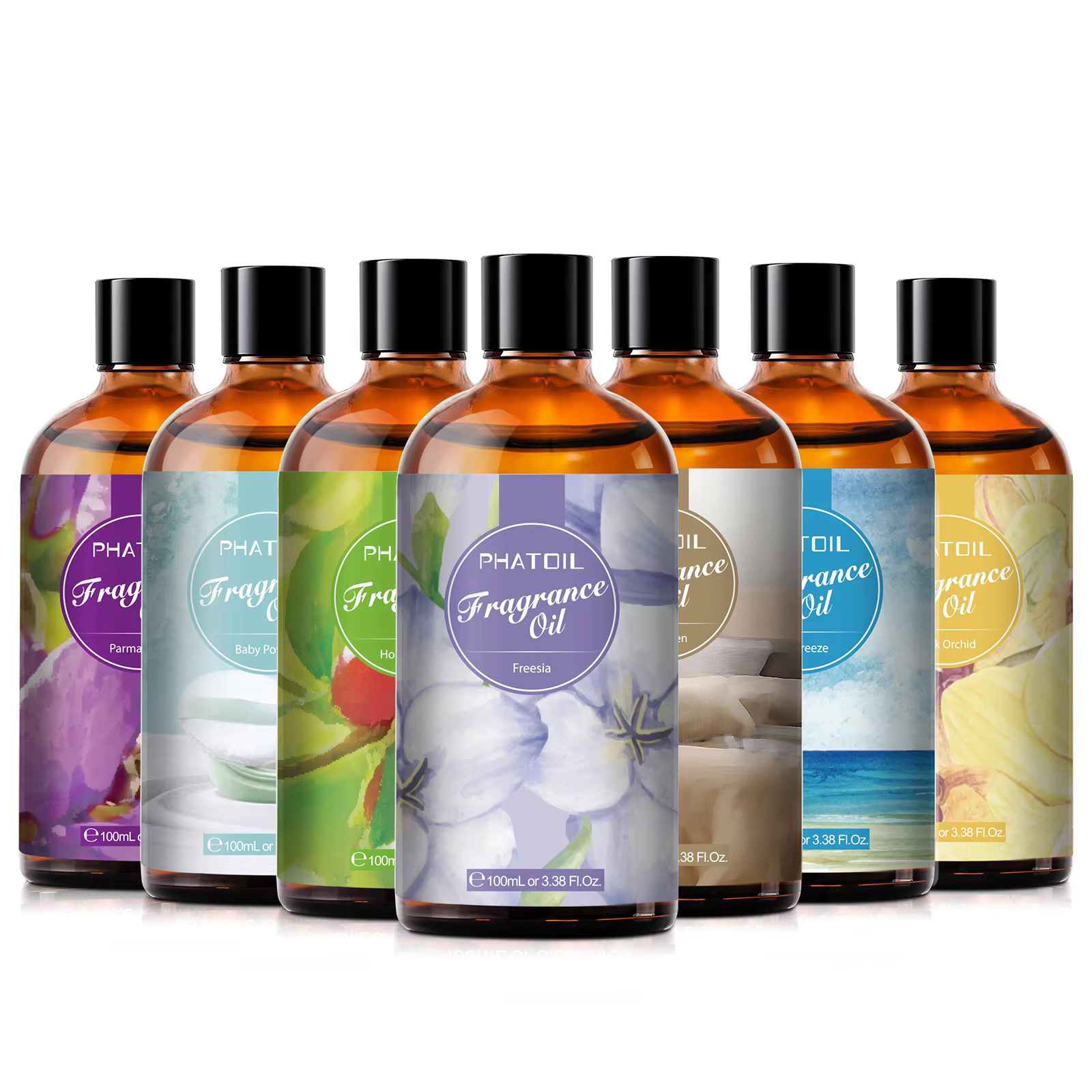 PHATOIL 100ml  White Musk Fragrance Essential Oil  Fresh Linen Honeysuckle Peach Orange Blossom for Aroma Candle Soap Making