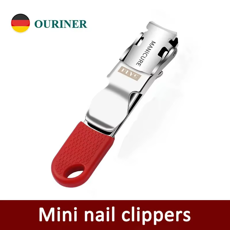 Stainless Steel Portable Folding Nail Clippers with Keychain - Convenient Pedicure Tool for On-the-Go Grooming