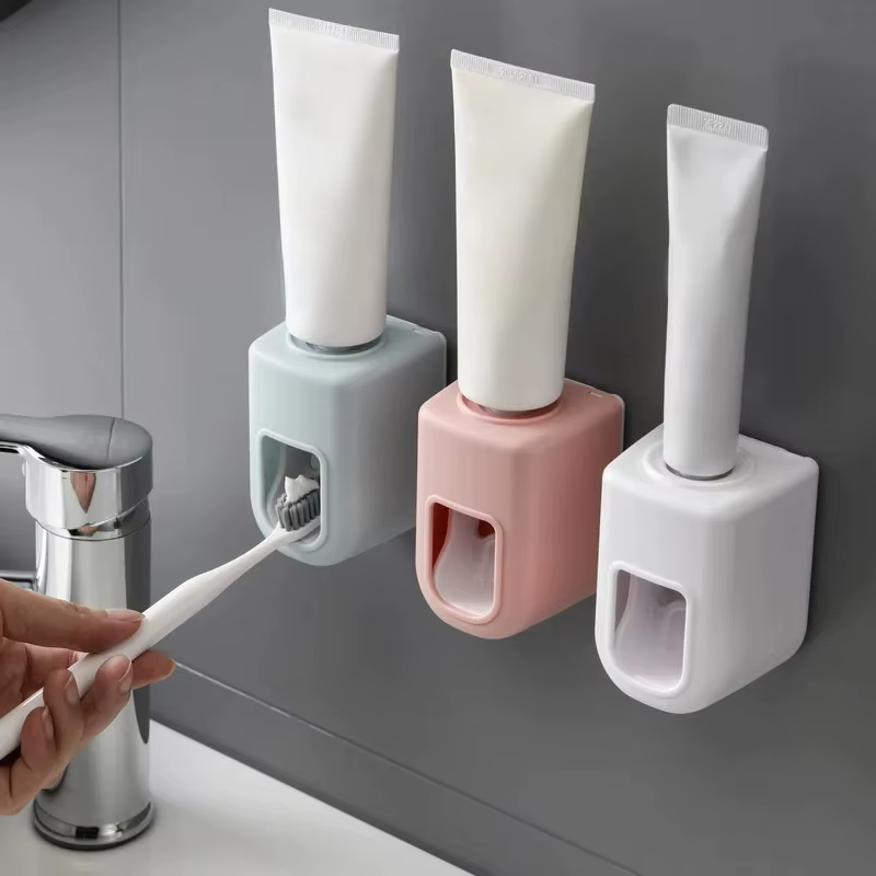 Creative Wall-mounted Automatic Toothpaste Defender, Bathroom Accessories, waterproof, lazy toothpaste squeezing machine, toothbrush stand