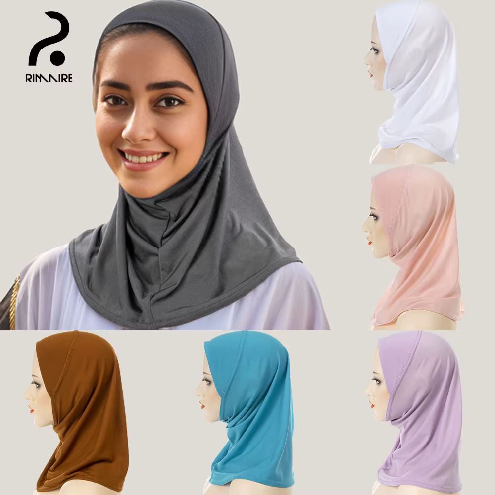 Hot Selling Modal Hijab Scarf Cap Muslim Underscarf Head Cover Shawls for Women Solid Grey Pink Blue Purple White Khaki RIMAIRE