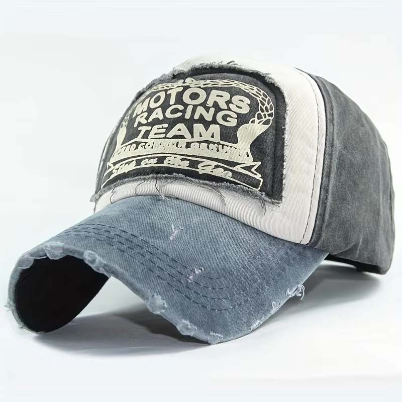 Classic Patch Baseball Cap Fashion Letter Double-colors Outdoor Sunscreen Visor Caps for Men Women Retro Dilapidated Peaked Cap