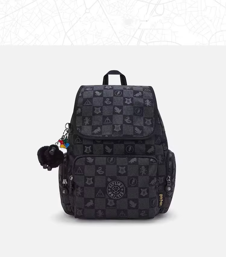 2025 Kipling Winter New Urban Simple Small Flip Backpack Student Women's Bookbag Nylon Monkey Bag Full Landscape Vehicle Storage