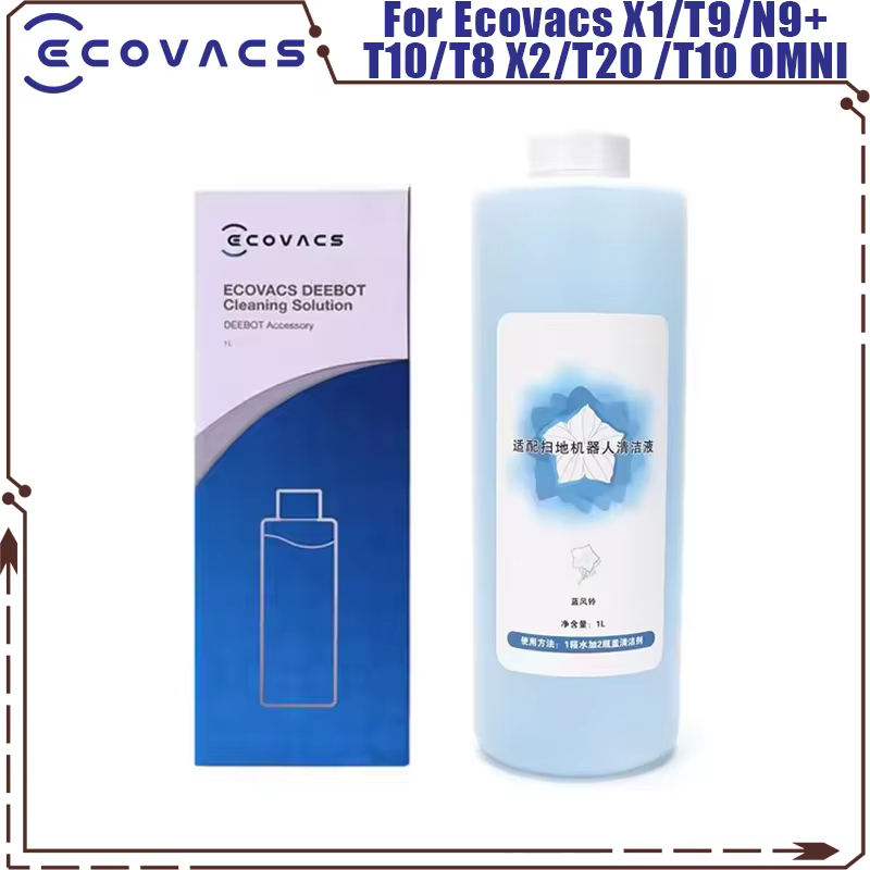 For ECOVACS Deebot Floor Cleaning Solution Cleaning Liquid 1L Accessories N9+T10 OMNI/T10 TURBO/X1 OMNI/X1 TURBO/X2/T20 Parts