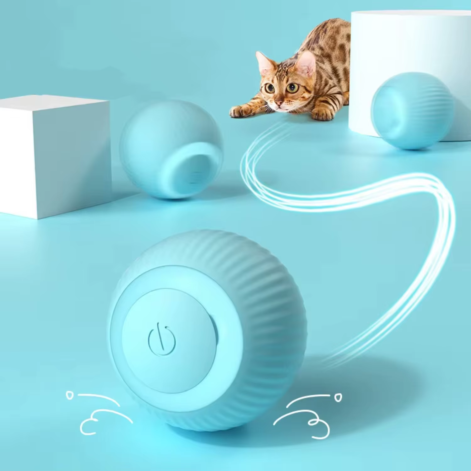 Interactive Cat Toy Ball with USB Charging, 360 ° Automatic Rotation Rolling Ball Accessories, pet stuff