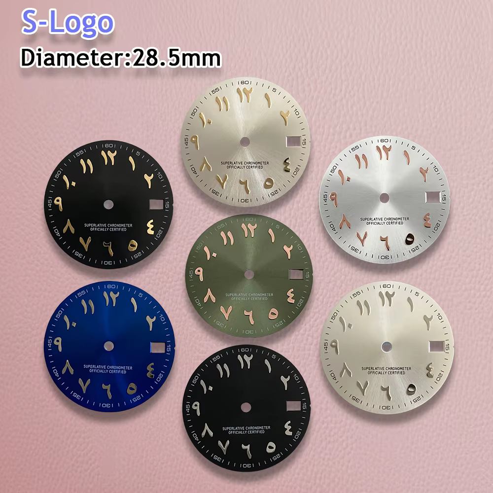 S Logo Dial 28.5mm NH35 Dial Arabic Numerals Dial Suitable For NH35/36/4R35 Automatic Movement Single Calendar Watch Accessories