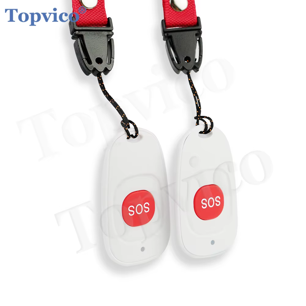 Topvico Smart Wireless Caregiver Pager Call Button RF433 Nurse Calling Alert System for Elderly Patient Seniors Disabled Kids
