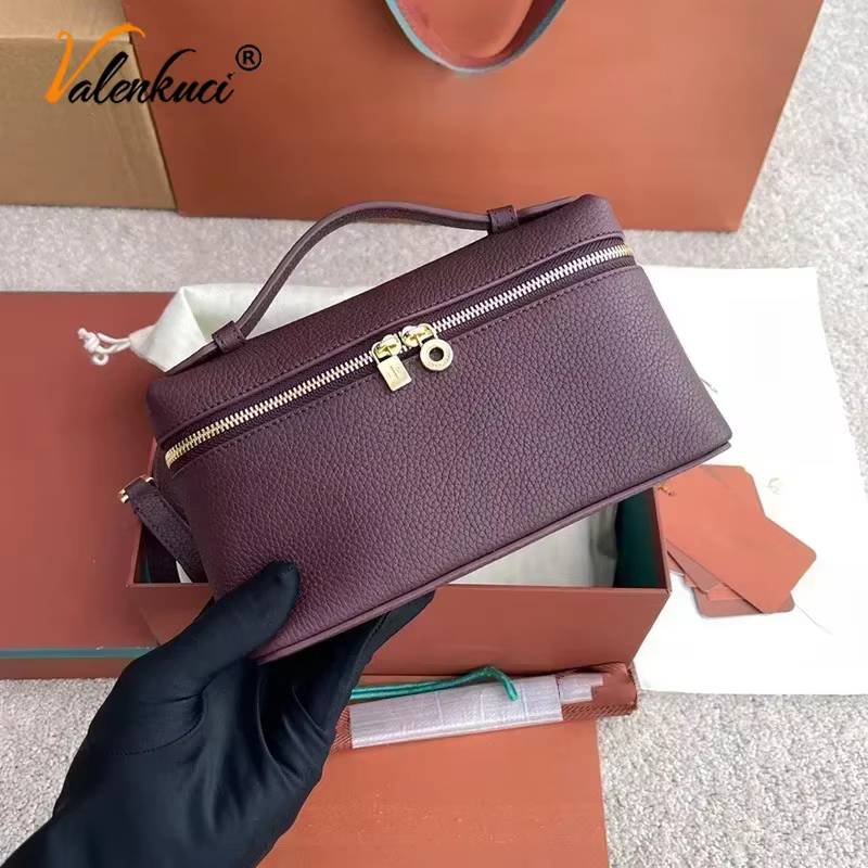 New Fashion Women Leather Dumpling Bento Bag Female Shoulder Crossbody Tote Cloudy Bag Lunchbox Bag Female L19 with Box