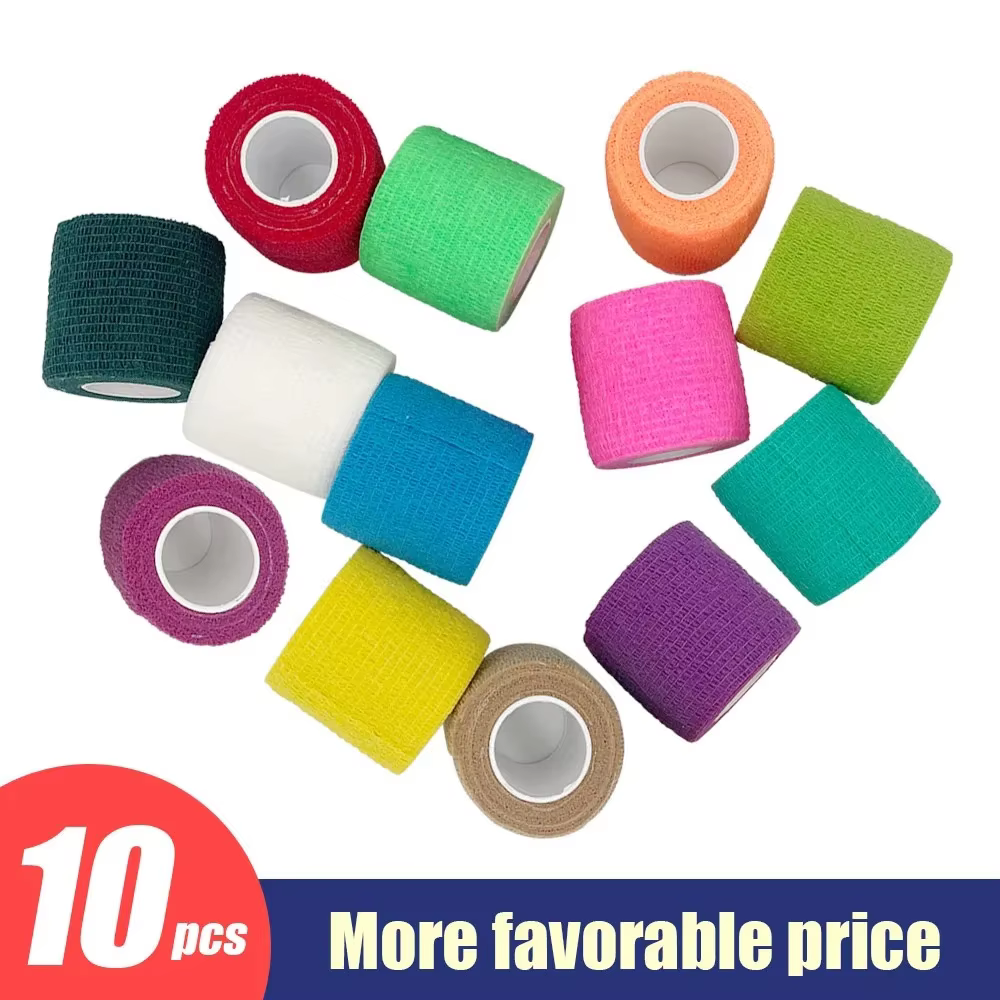 15rolls 2.5/5/7.5/10cm*4.8m Non Woven Elastic Self Adhesive Bandage Cohesive Bandage for Sports Fixing Finger Wrist Leg
