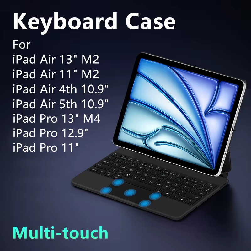 Magic Keyboard for iPad Air 11 Inch 13 M2 3rd Air 5th 4th 10.9" M4 Pro 11/12.9 6th Smart Cover Case Folio Multi-touch Backlight
