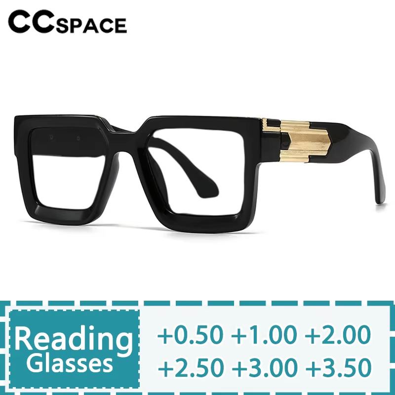 Luxury Designer Square Reading Glasses Men Women Fashion Resin Optical Presbyopic Eyeglasses Custom Diopter+50~+600 #302583