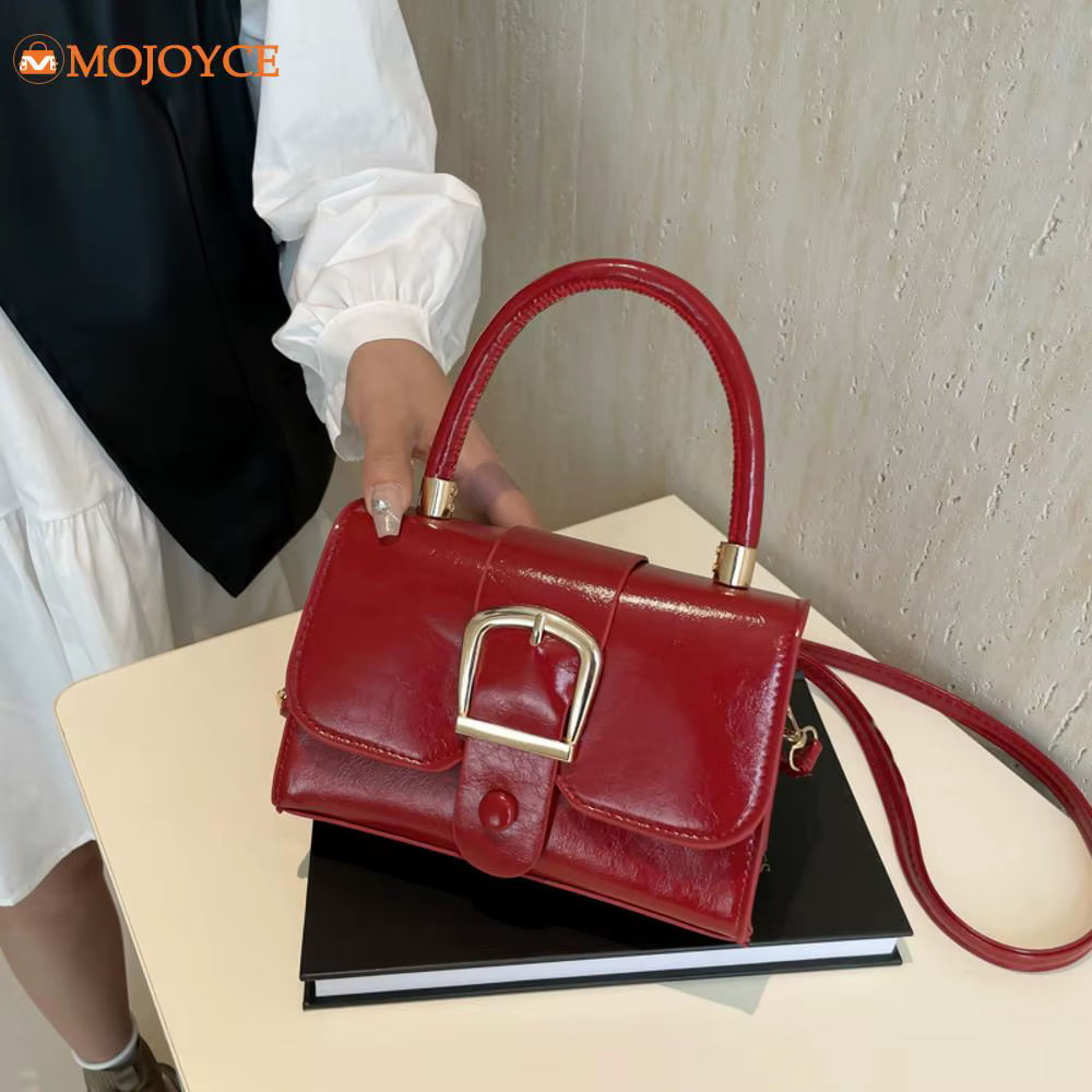 2025 New PU Leather Small Handbag Solid Simple Satchel Purse High Quality Top Handle Bag Adjustable Strap Crossbody Bag Tote Bag
