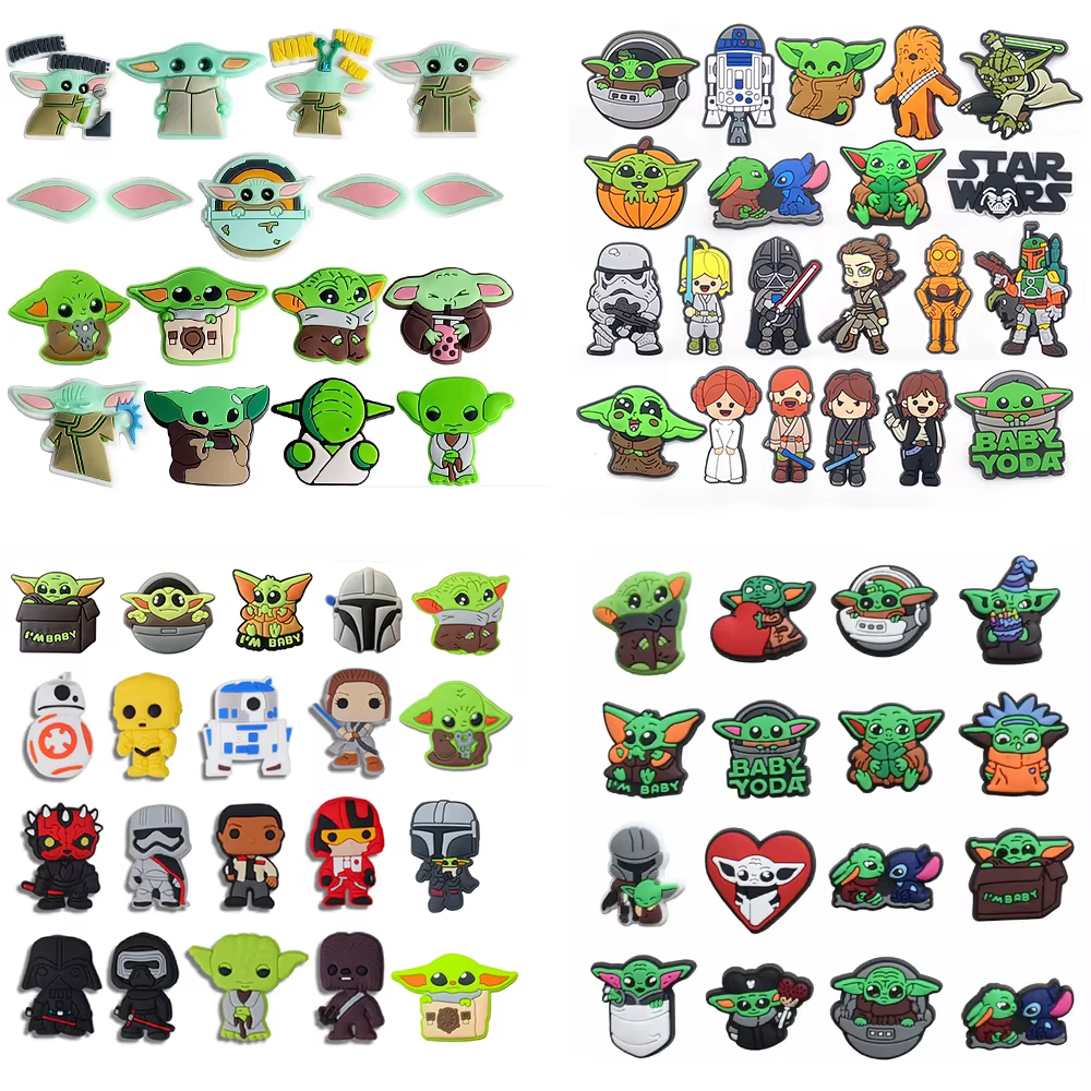 Hot Toys Disney Star Wars PVC Choes Charms Cartoon Sandals Accessories for Clogs Decorate Buckle Boys Kids X-mas Gifts