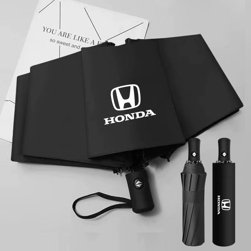 Car Logo Portable Rain Sunshade With Umbrella for Honda Accord Odyssey Civic CRV Inspire Envix Crider City Jade HRV Accessories