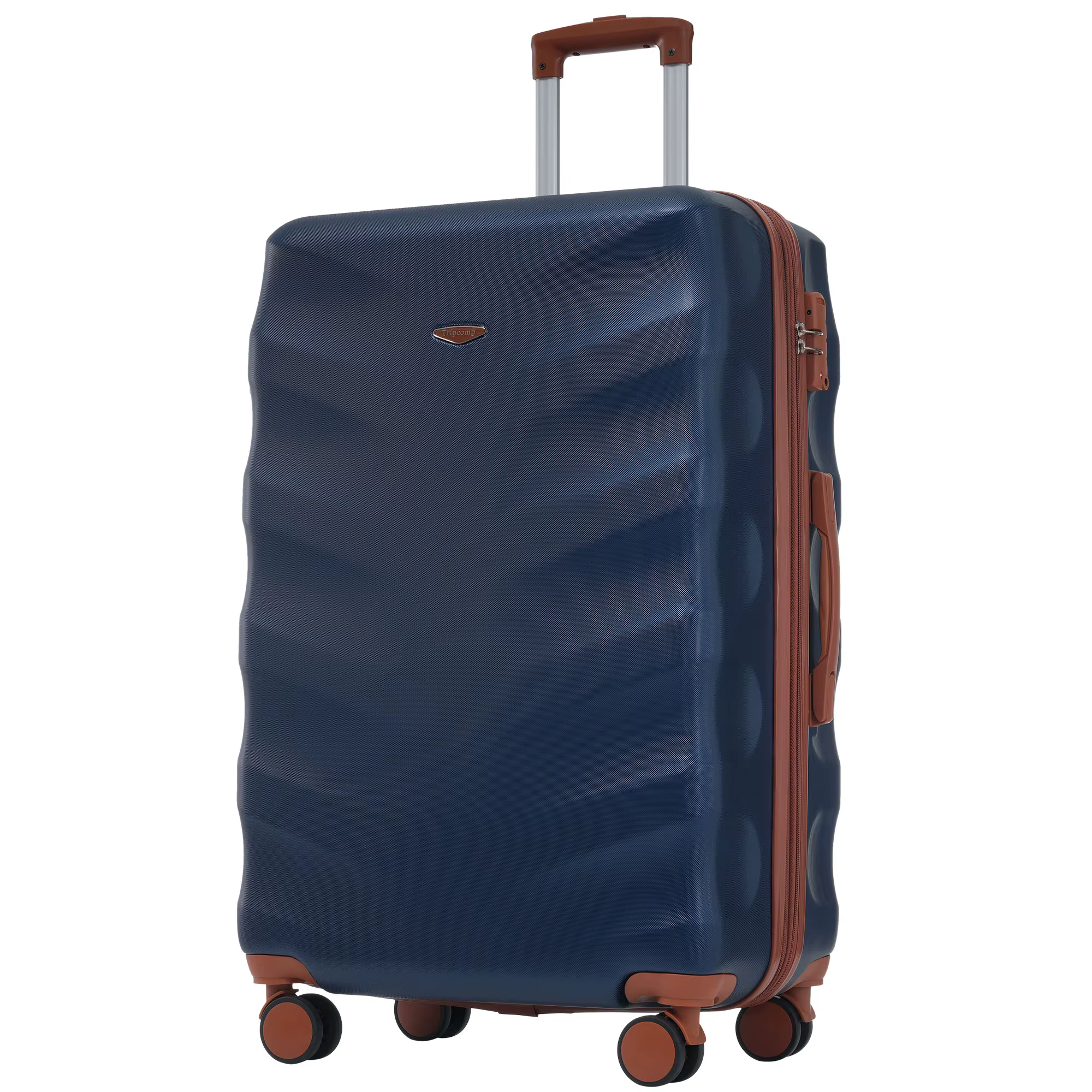 Hardshell Suitcase, suitcase, hand luggage 4 Rolls, ABS Material, TSA Custom Lock, 48*30*76, (Royal Blue + Brown)